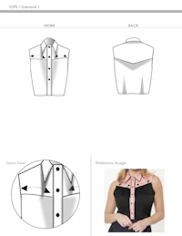 a pattern for a shirt with a collar and buttons