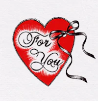a red heart with the words for you on it