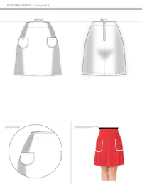 a pattern for a skirt with pockets and pockets