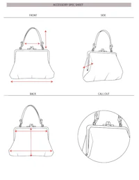 a diagram showing the measurements of a handbag