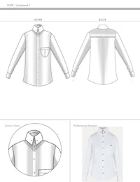 a pattern for a white shirt with a collar and cuffs