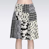 black and white patchwork skirt