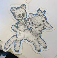 a drawing of two teddy bears on a piece of paper